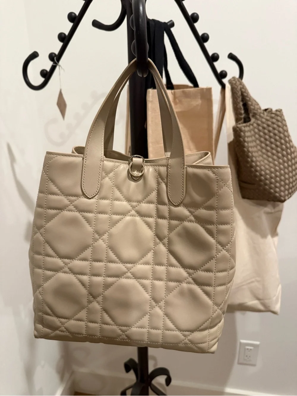 Dior Small Toujours Vertical Tote Bag Latte